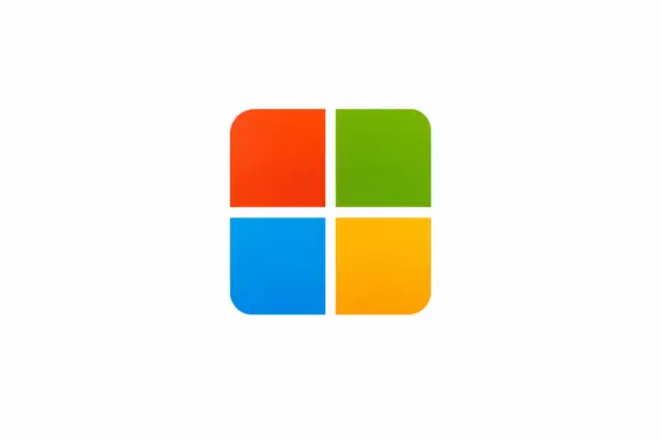 Microsoft log vier vlakken met witte achtergrond