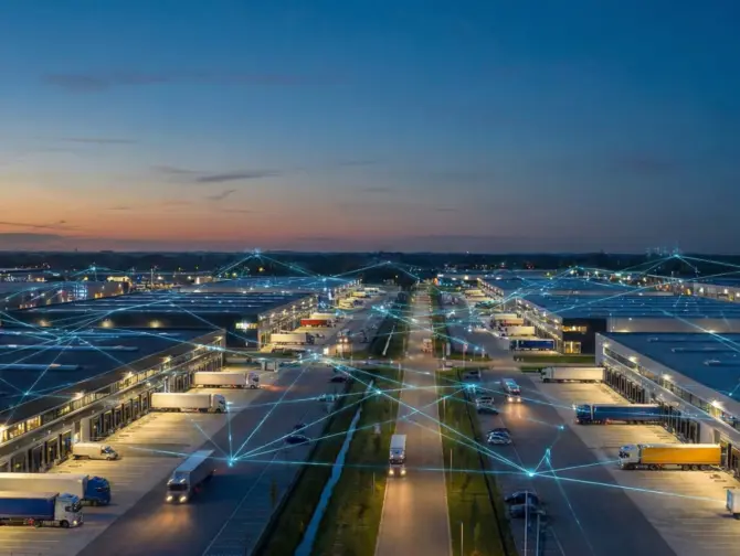 Modern logistiek centrum op Nieuw-Reijerwaard als symbool voor de IT-infrastructuur van BLOKES IT in Ridderkerk